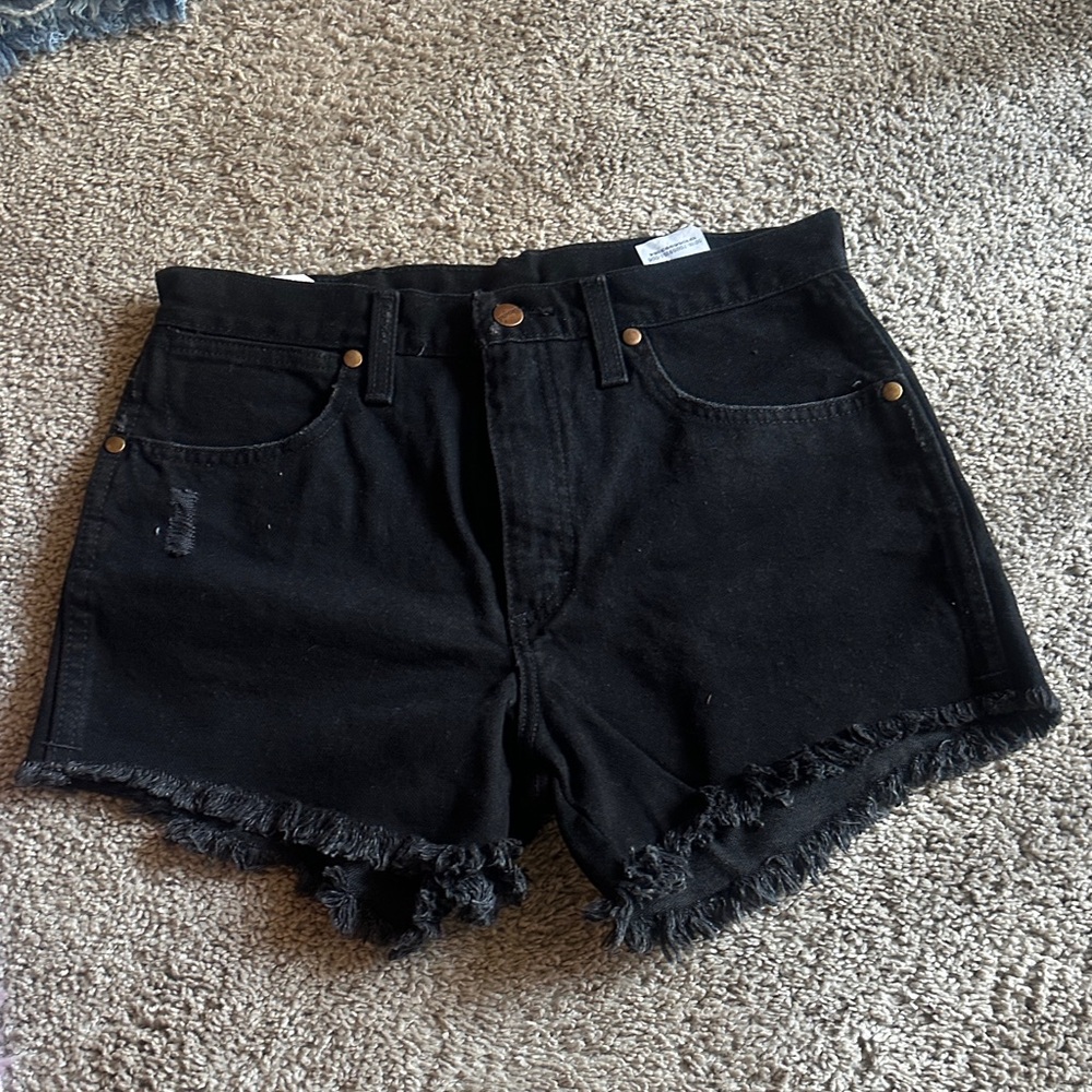 Wrangler Black Distressed Jean Shorts